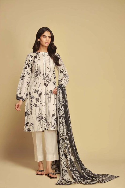 Sahar Printed Lawn Suits Unstitched 3 Piece SBW-23-02 - Summer Collection