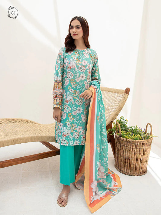 Aviva by GJ Digital Printed Lawn 2 piece Unstitched - GJAV23-A2