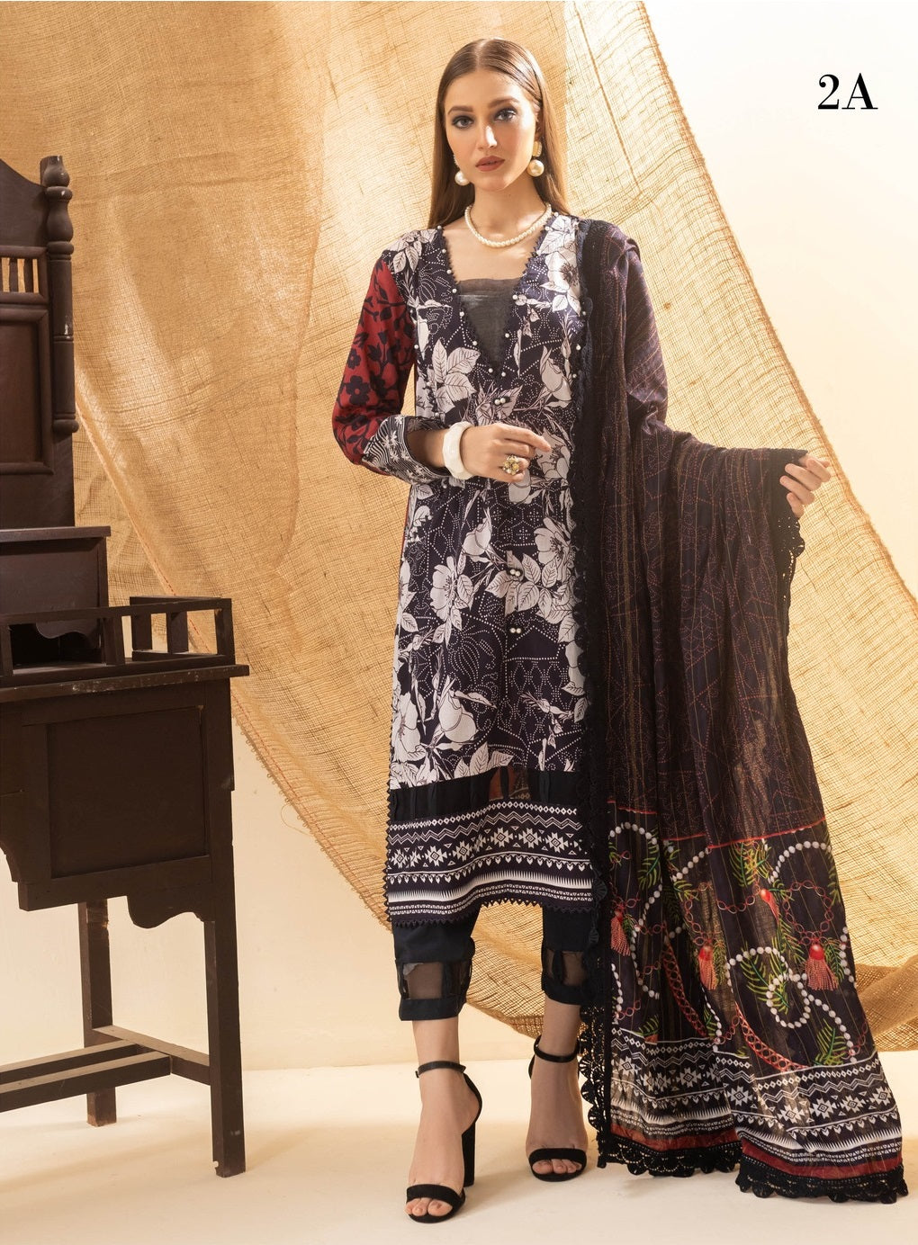 Colors by Al Zohaib Printed Lawn Suits Unstitched 3 Piece CSD-23-02A - Summer Collection