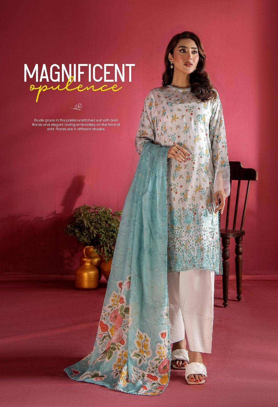 Evelyn by Gulljee Embroidered Lawn 3 piece Unstitched Dress - EVL3P2502