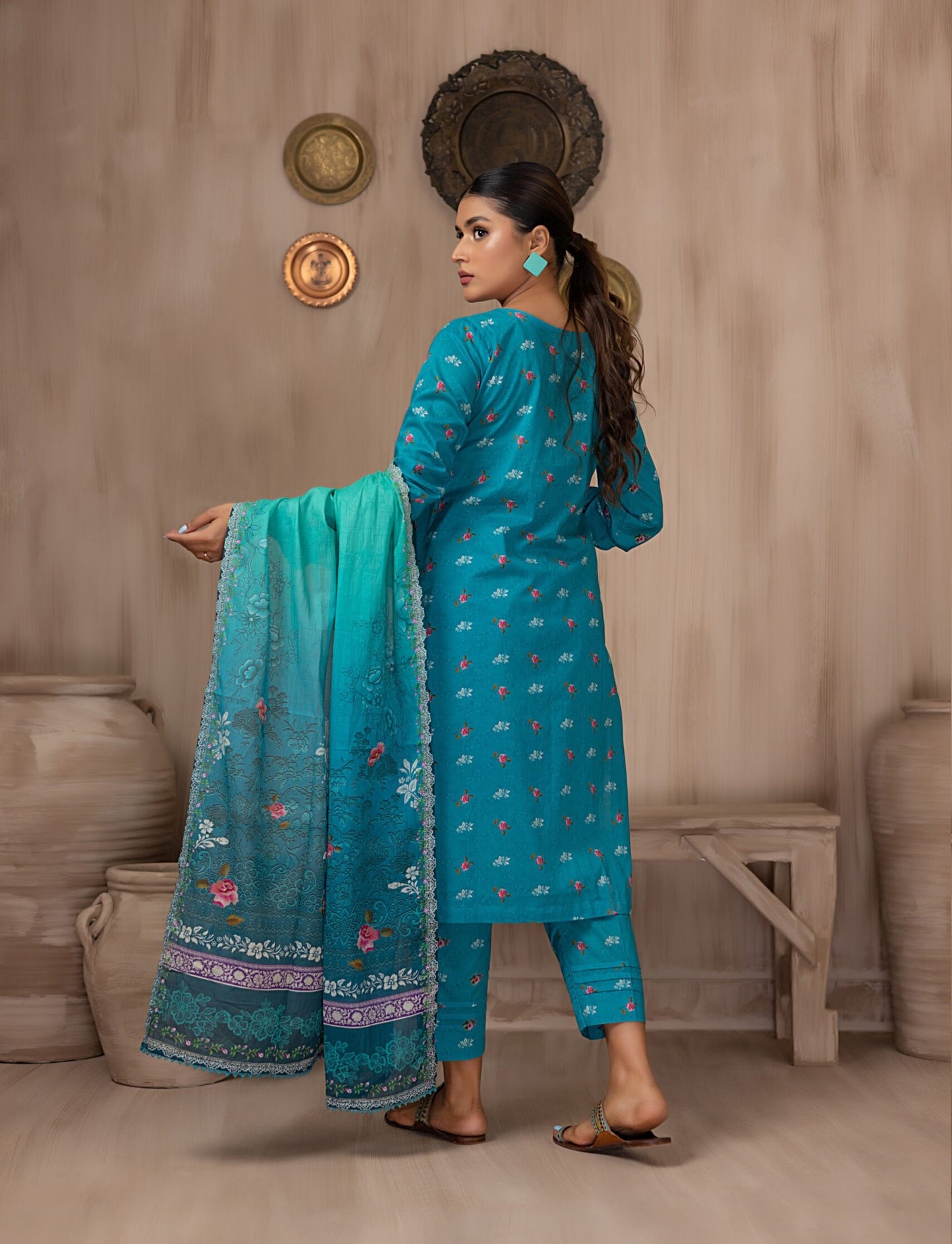 Identic Separate Mid Summer Printed Cotton 3 Piece Unstitched - ISMSC3 - 02