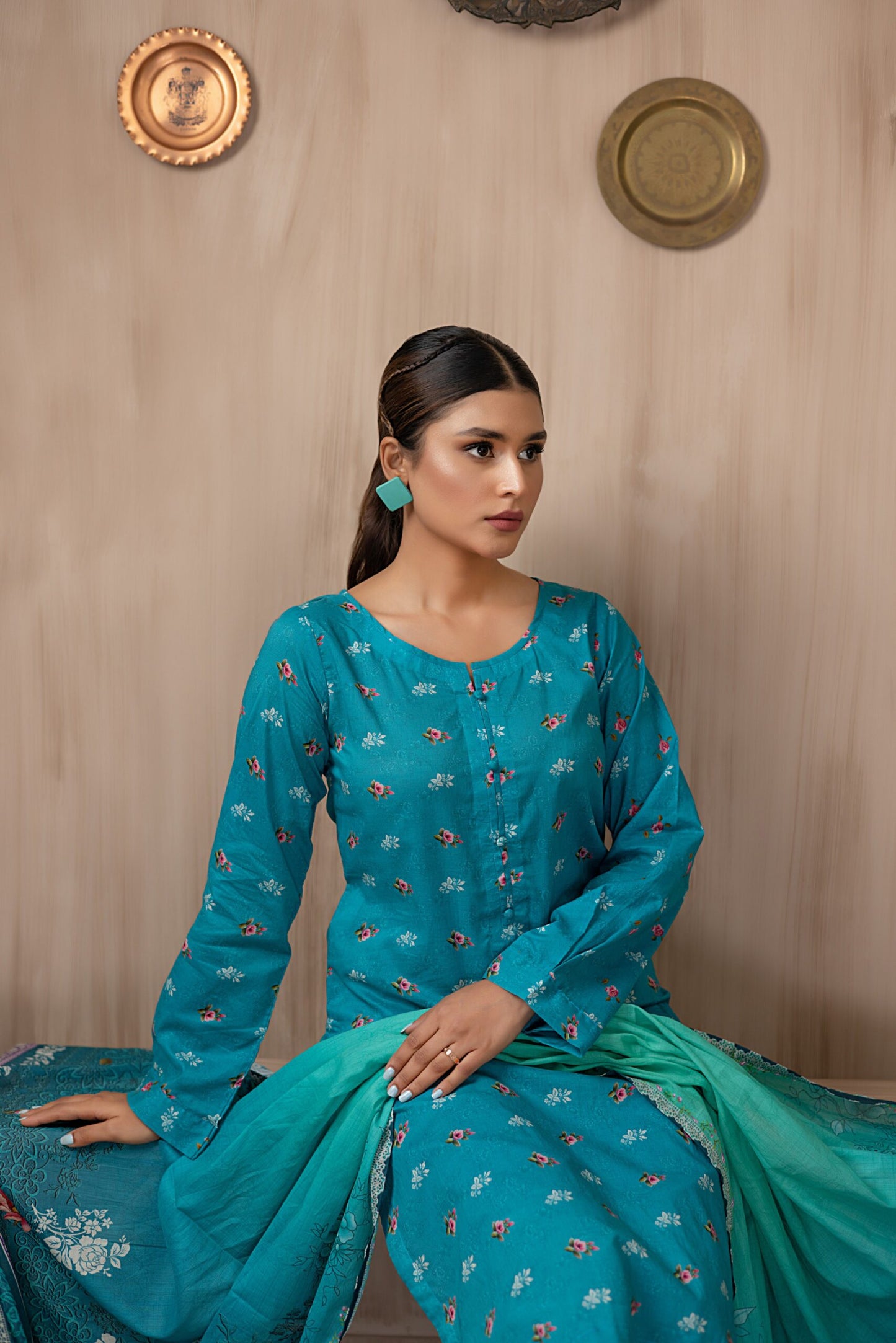 Identic Separate Mid Summer Printed Cotton 3 Piece Unstitched - ISMSC3 - 02