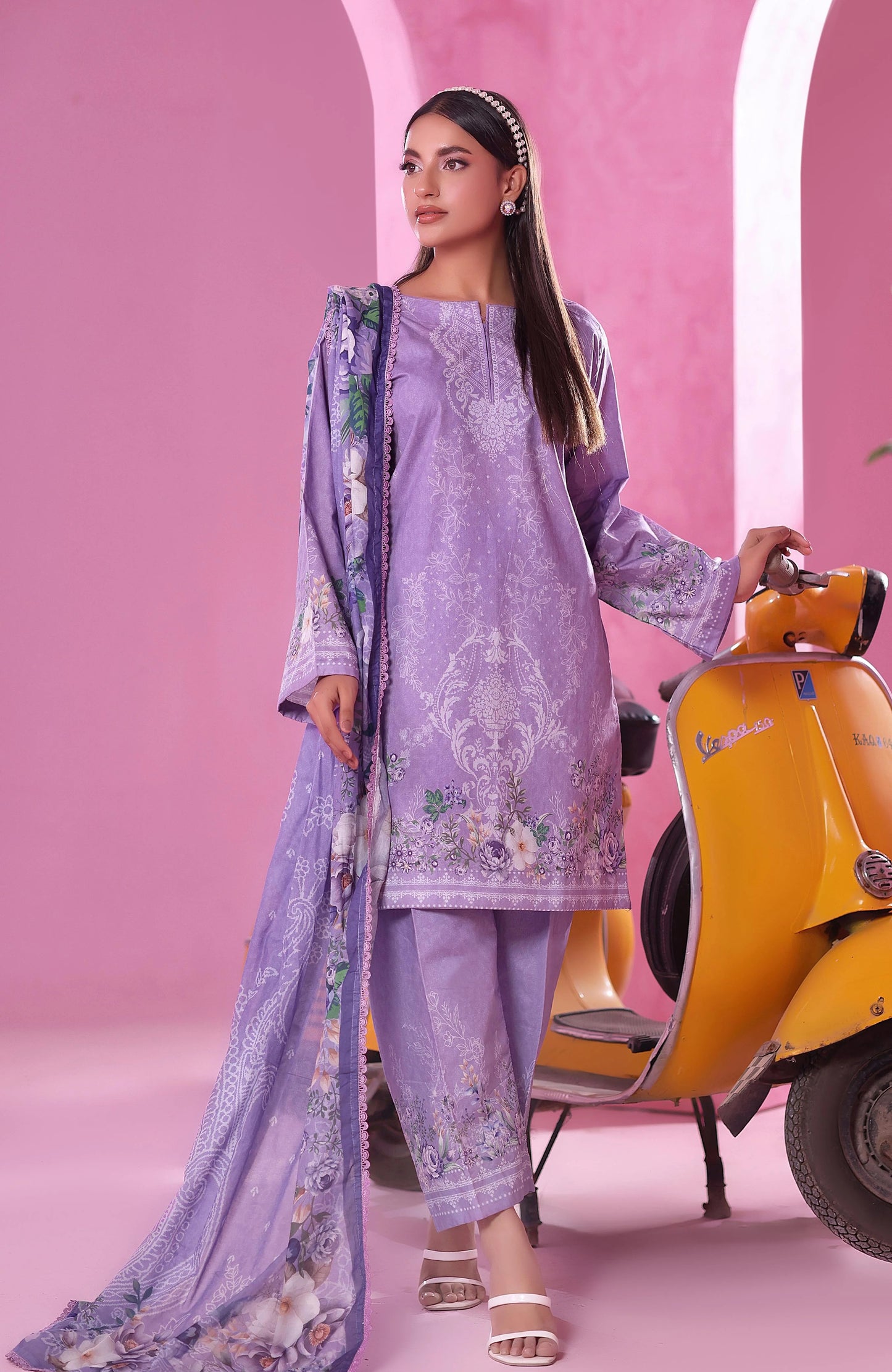 Coco Cords by Alzohaib Printed Cambric 3pc Dress Unstitched - CCC2-2502