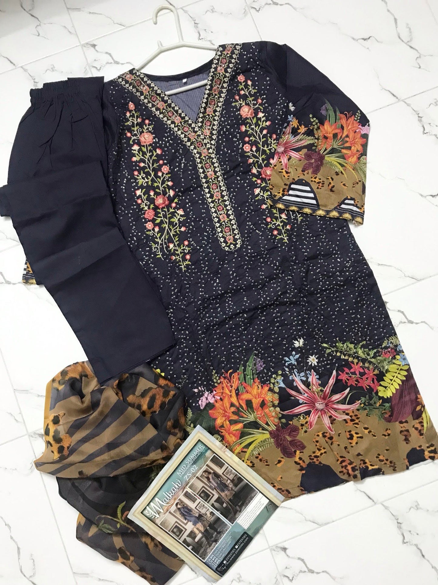 Malkah by ZS Textile Mid-Summer Embroidered 3 Pcs Stitched Dress - ZS02