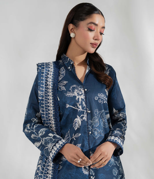 Colors by AlZohaib Textile Digital Printed 3 Piece Lawn Unstitched Dress - D02 Summer Collection
