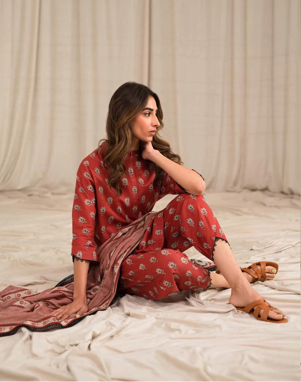 Sahar Printed Lawn Suits Unstitched 3 Piece SHR-S24-PL-V1-02 - Summer Collection