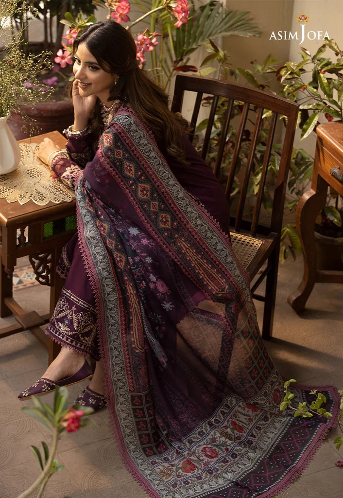 Zarq Barq By Asim Jofa Embroidered Suits Unstitched 3 Piece AJZB-02 - Eid Collection