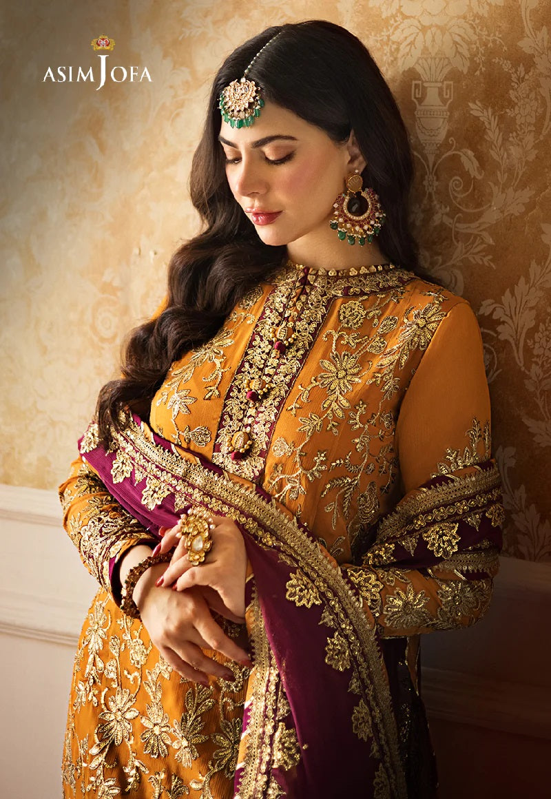 Asim Jofa Zari Sitara Embroidered Chiffon Unstitched 3 Piece Dress - AJZS 30
