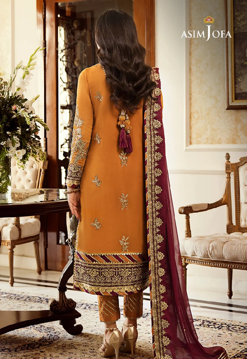 Asim Jofa Zari Sitara Embroidered Chiffon Unstitched 3 Piece Dress - AJZS 30