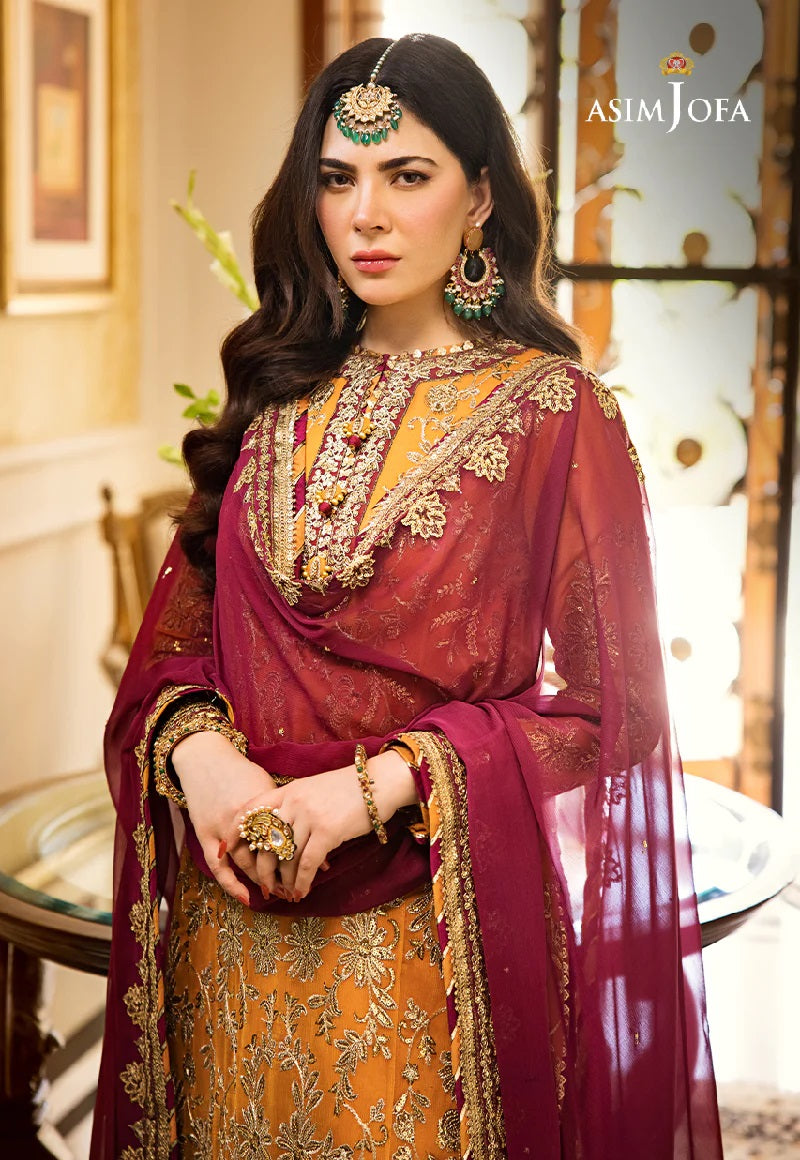 Asim Jofa Zari Sitara Embroidered Chiffon Unstitched 3 Piece Dress - AJZS 30