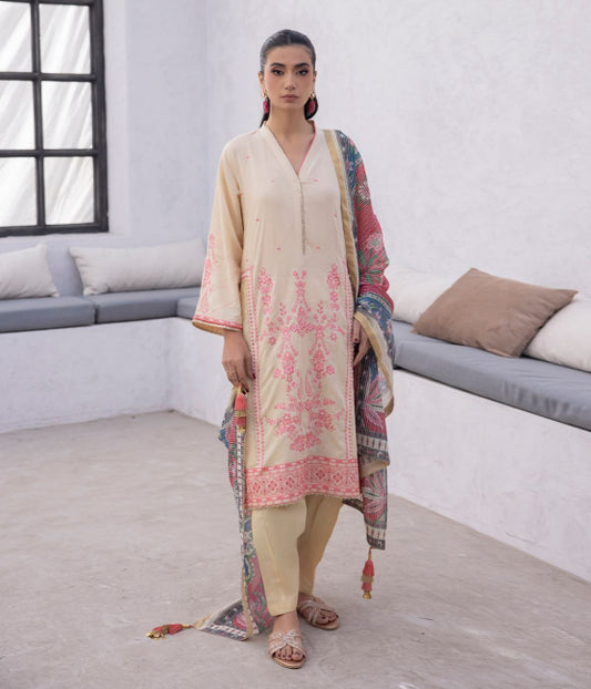 Zellbury Embroidered Cambric Lawn Unstitched 3 piece dress - WUS24E31139 Summer Collection