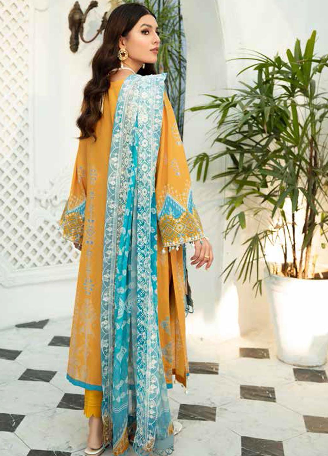 Gardenia By Nureh Embroidered Lawn Suits Unstitched 3 Piece NS-35 - Summer Collection