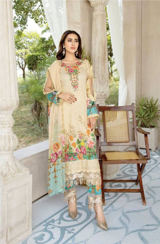 Mahjabeen by Riaz Arts Embroidered Lawn 3 Piece Unstitched Dress - D036