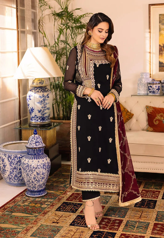 Asim Jofa Maahru Noorie Embroidered Suits Unstitched 3 Piece AJSM-37 - Festive Collection