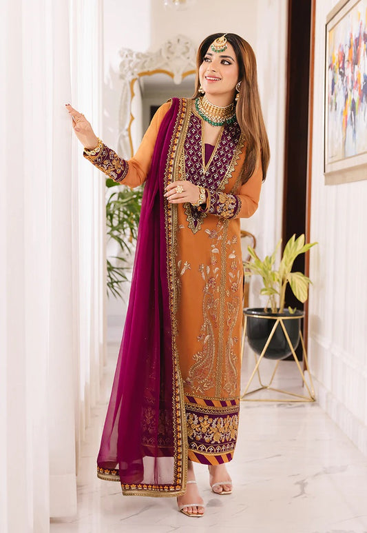 Asim Jofa Maahru Noorie Embroidered Suits Unstitched 3 Piece AJSM-38 - Festive Collection