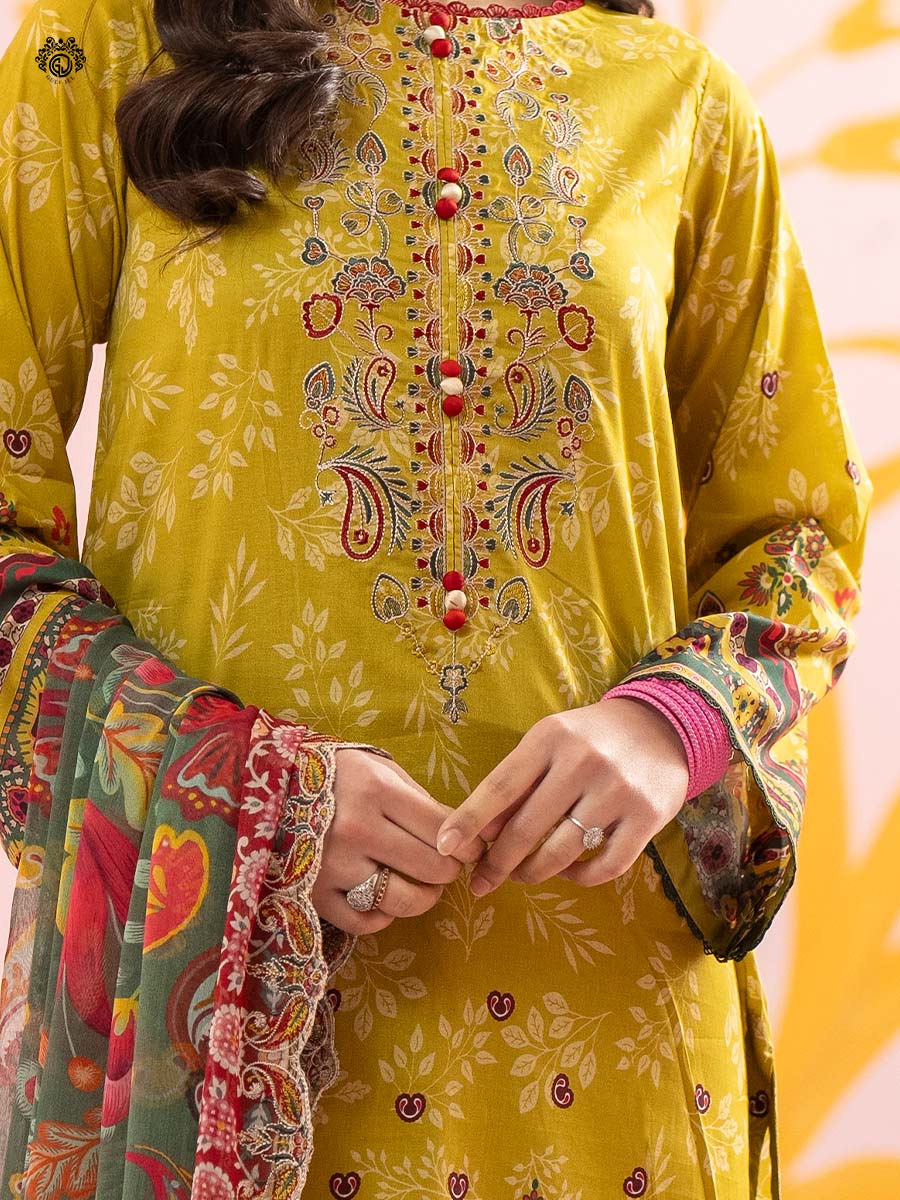 Rang Pasand by Gulljee Embroidered Lawn Unstitched 3 Piece Dress - GRP2406A3