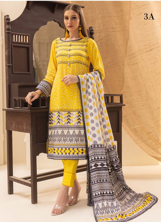 Colors by Al Zohaib Printed Lawn Suits Unstitched 3 Piece CSD-23-03A - Summer Collection