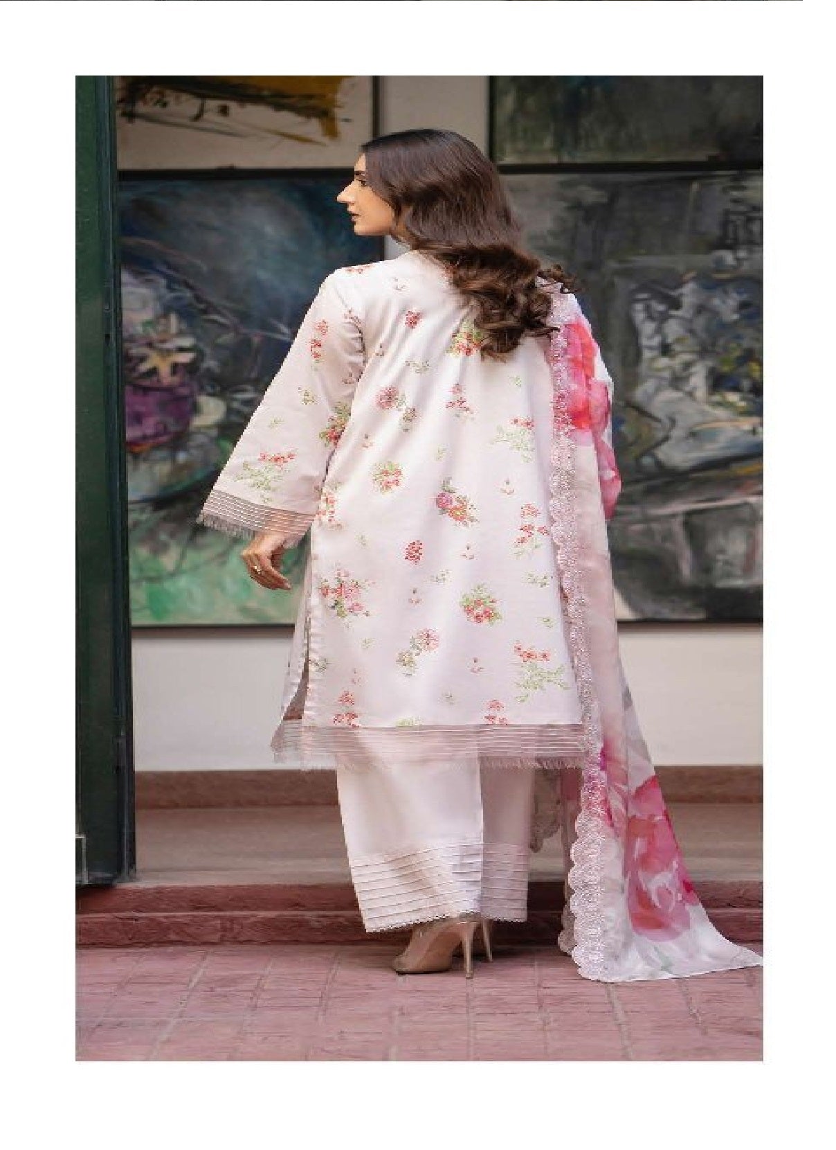 Mishaal by Gulljee Embroidered Lawn 3 piece Unstitched Dress - GJM11 - A03 - Summer Collection