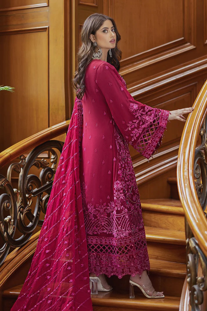 Ishq Aatish by Emaan Adeel Embroidered Chiffon Suits Unstitched 3 Piece EA23IA-03 Maisha - Luxury Collection