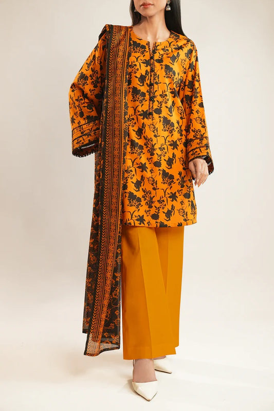 Saya Digital Printed Lawn 3 piece Unstitched Dress - U01-25033-03A