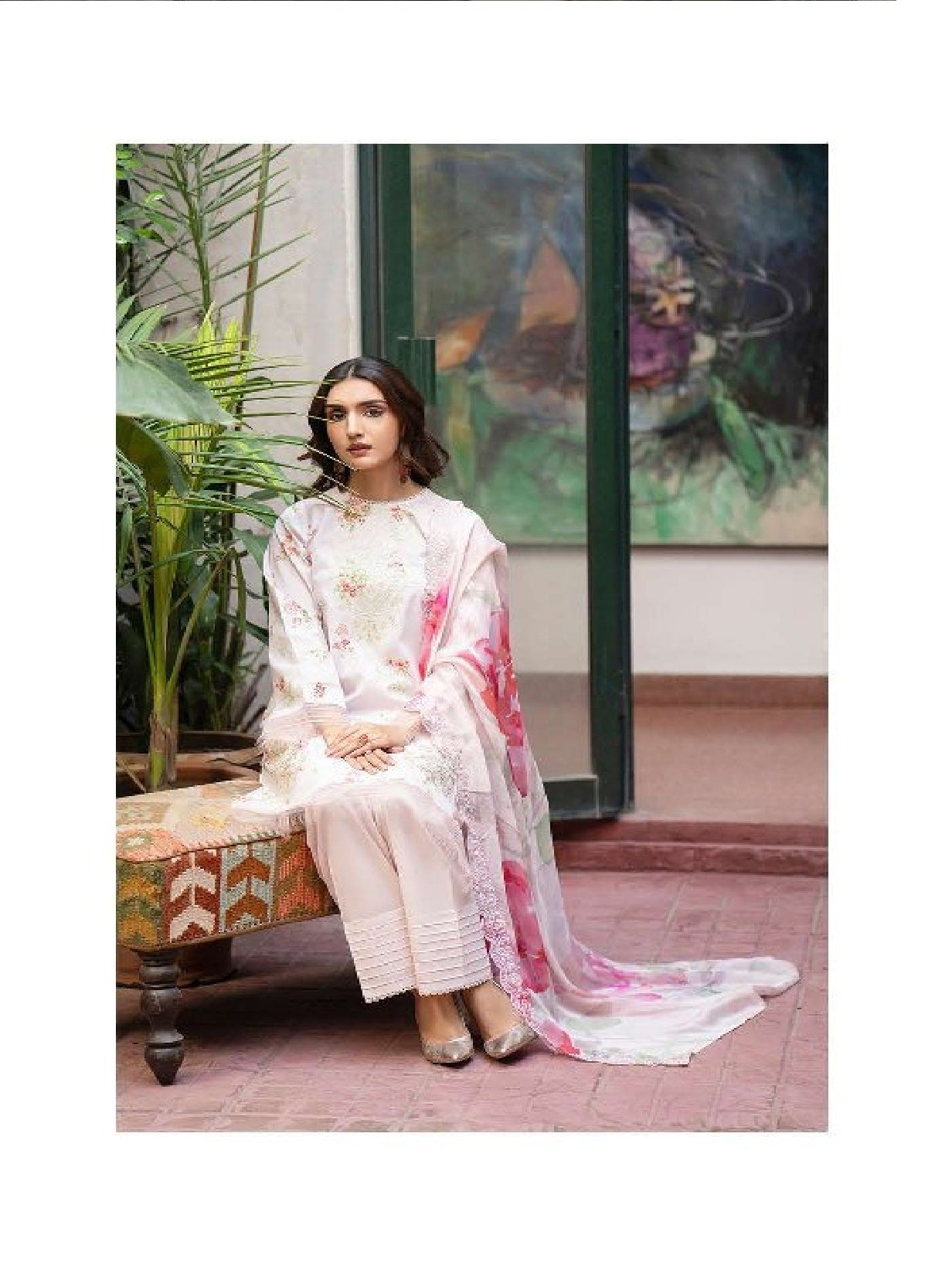 Mishaal by Gulljee Embroidered Lawn 3 piece Unstitched Dress - GJM11 - A03 - Summer Collection
