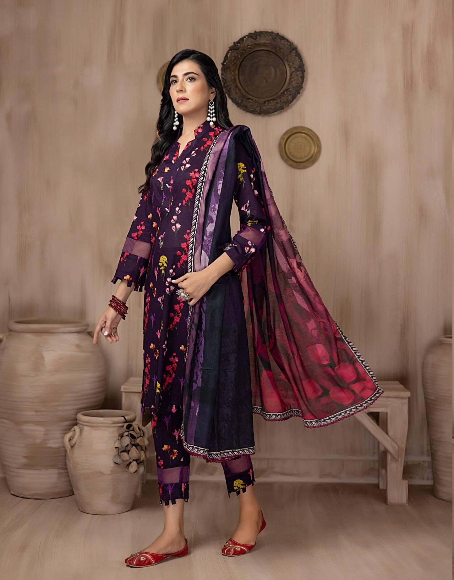 Identic Separate Mid Summer Printed Cotton 3 Piece Unstitched - ISMSC3 - 03