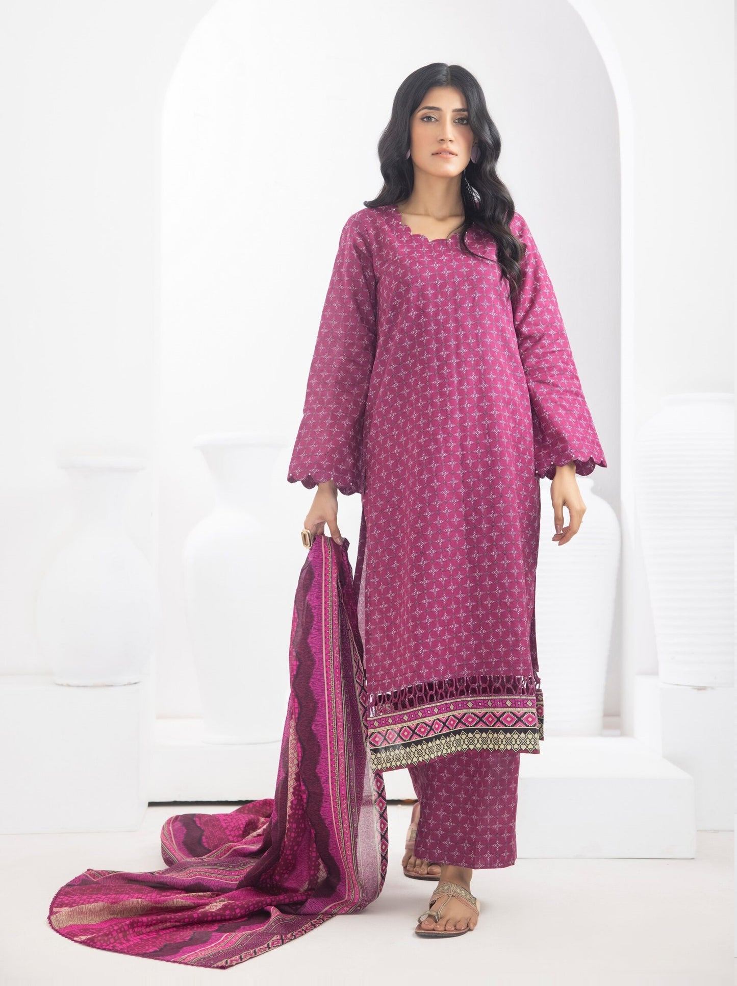 Identic Separates Printed Lawn 3 piece Unstitched dress - IDS-10-03 - Summer Collection