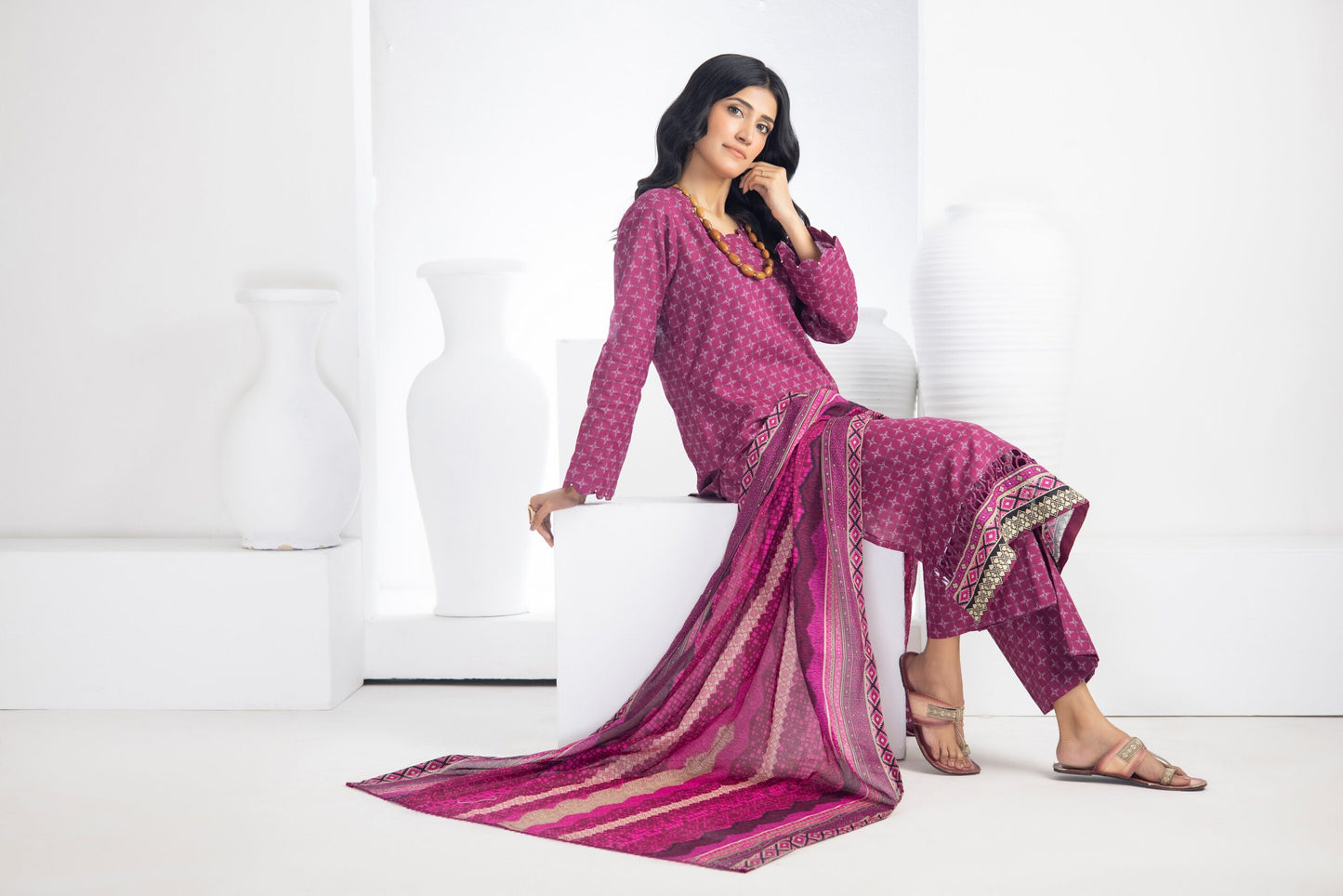 Identic Separates Printed Lawn 3 piece Unstitched dress - IDS-10-03 - Summer Collection