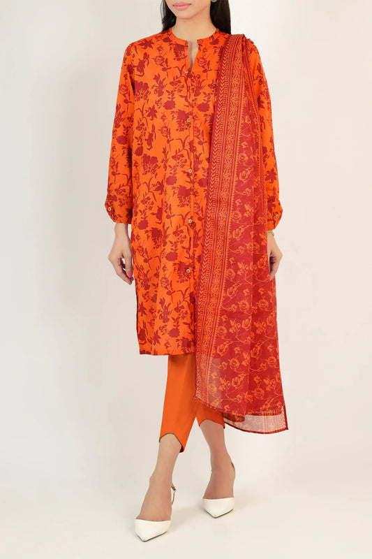 Saya Digital Printed Lawn 3 piece Unstitched Dress - U01-25033-03B