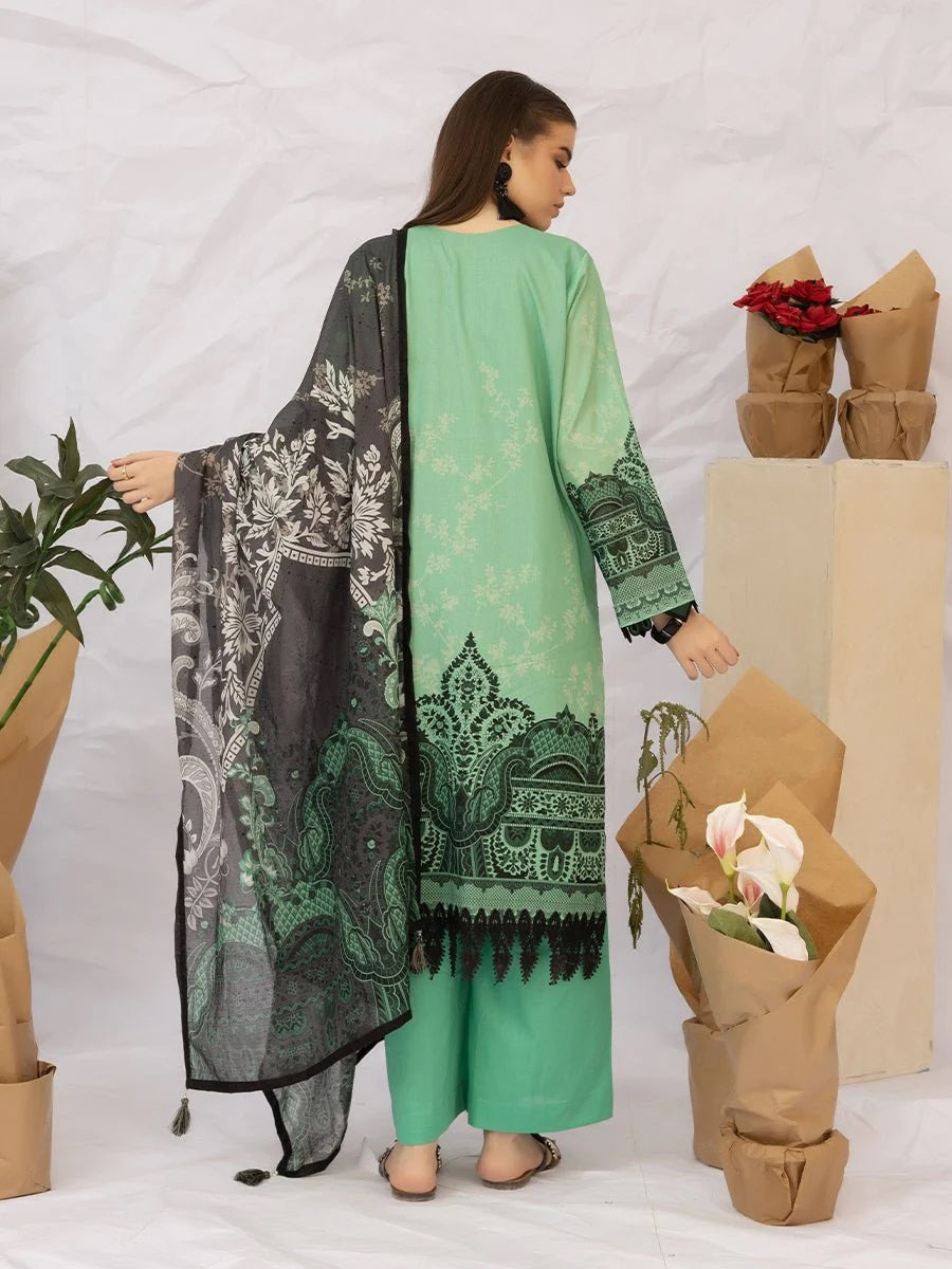 Aghaaz by Salitex Printed Lawn Dress 3 Piece Unstitched - UNS23AC003UT