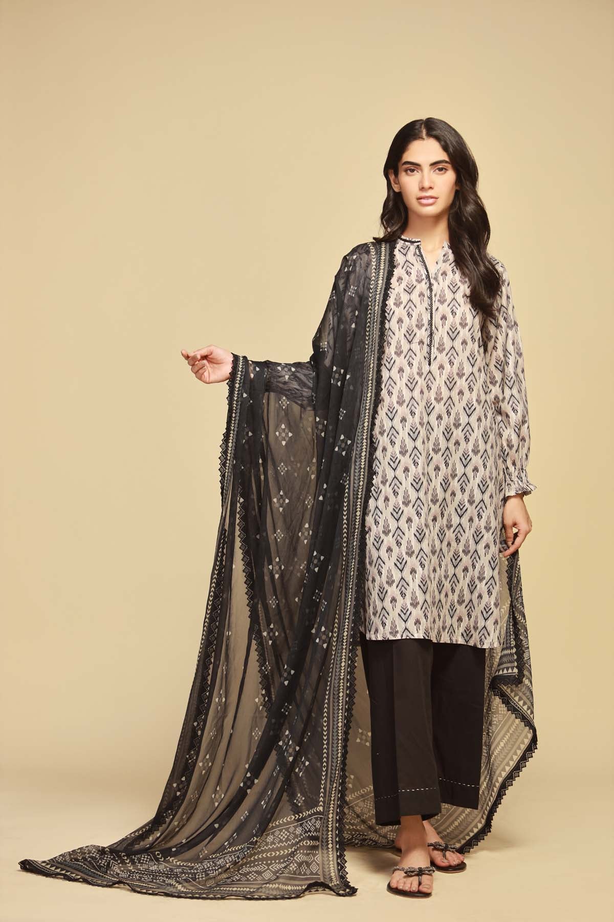 Sahar Printed Lawn Suits Unstitched 3 Piece SBW-23-03 - Summer Collection