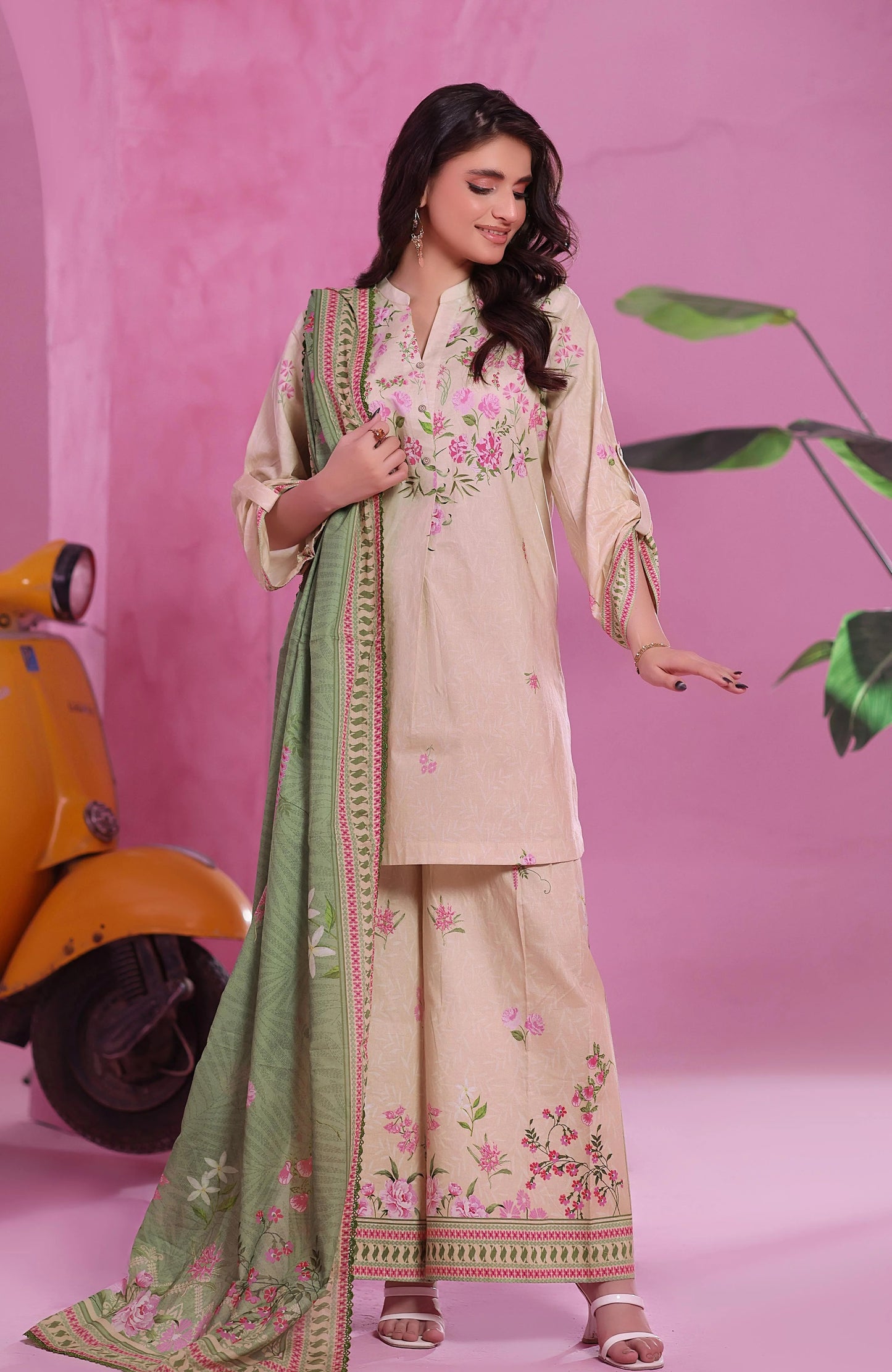 Coco Cords by Alzohaib Printed Cambric 3pc Dress Unstitched - CCC2-2503