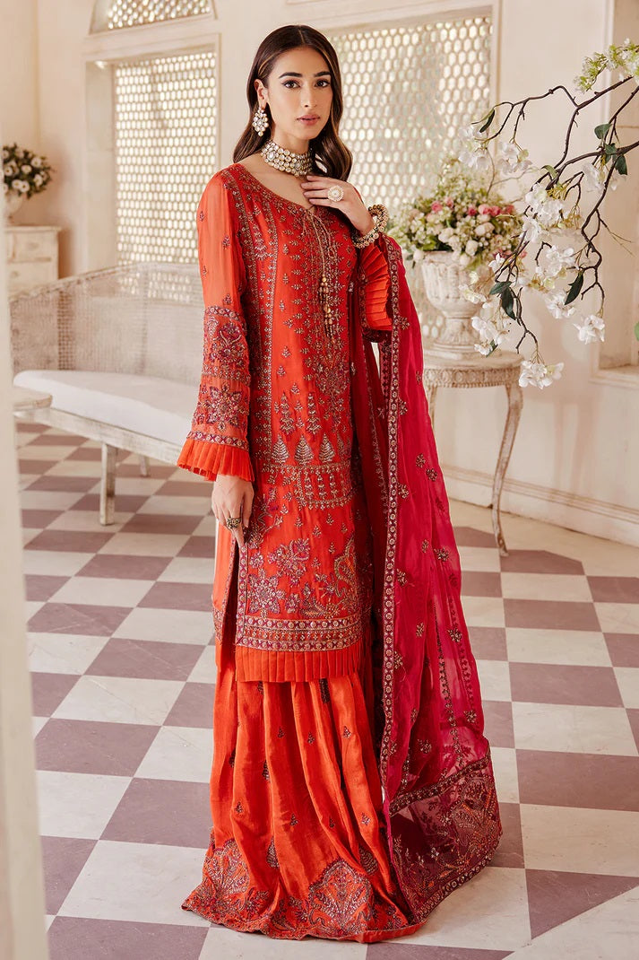 Emaan Adeel Organza Embroidered 3 piece Unstitched Dress - LX 03