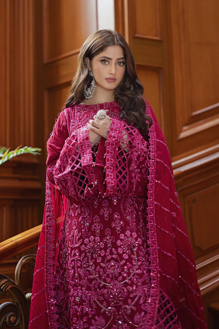 Ishq Aatish by Emaan Adeel Embroidered Chiffon Suits Unstitched 3 Piece EA23IA-03 Maisha - Luxury Collection