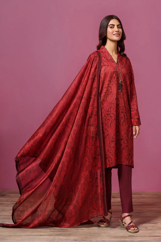 Nishat Printed Lawn 3 Piece Unstitched Dress - 41907533-R