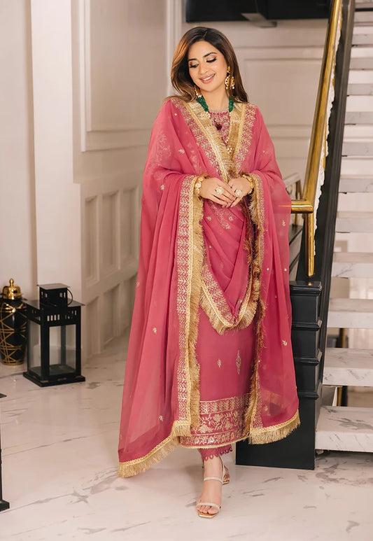 Asim Jofa Maahru Noorie Embroidered Suits Unstitched 3 Piece AJSM-42 - Festive Collection