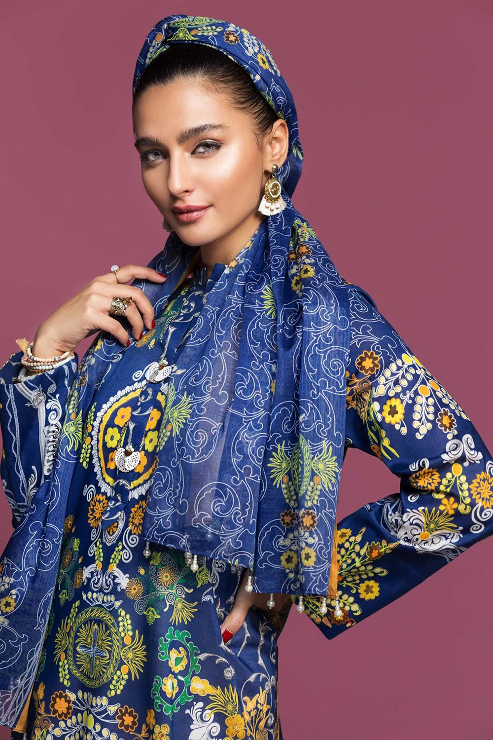 Nishat Printed Lawn 3 Piece Unstitched Dress - 42001013-R