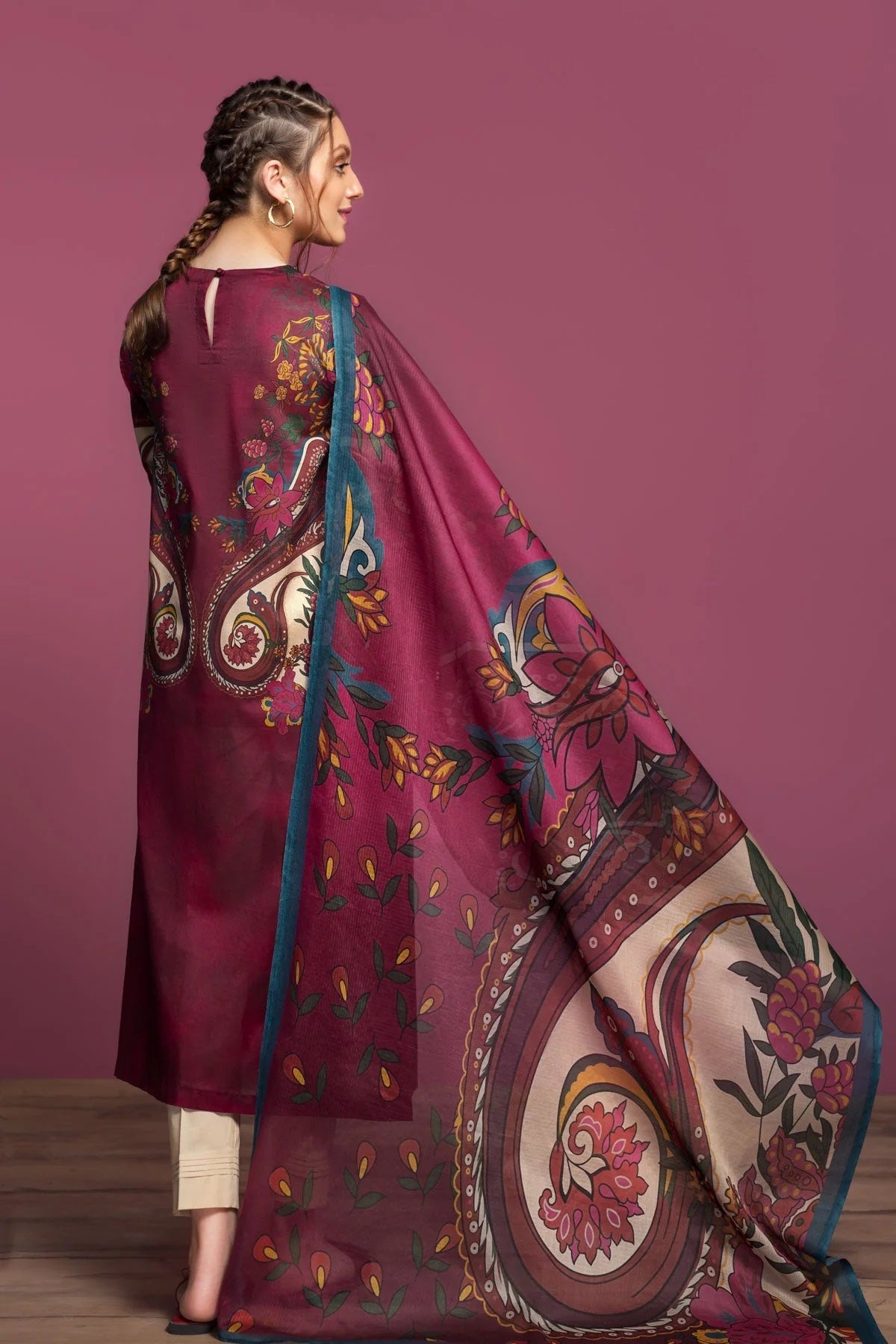 Nishat Printed Lawn 3 Piece Unstitched Dress - 42001015-R
