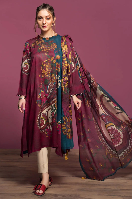 Nishat Printed Lawn 3 Piece Unstitched Dress - 42001015-R