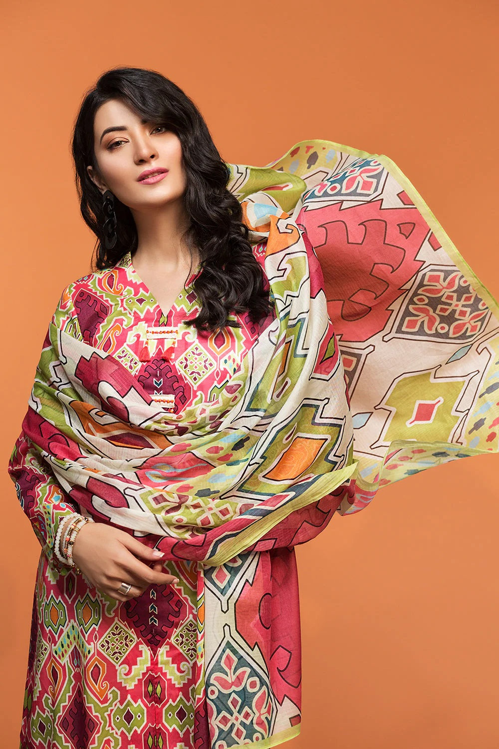 Nishat Printed Lawn 3 Piece Unstitched Dress - 42001017-R