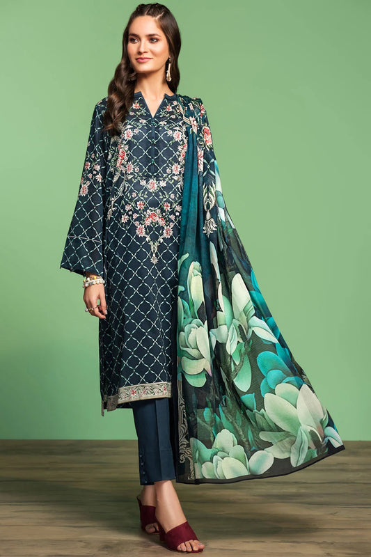 Nishat Printed Lawn 3 Piece Unstitched Dress - 42001029-R