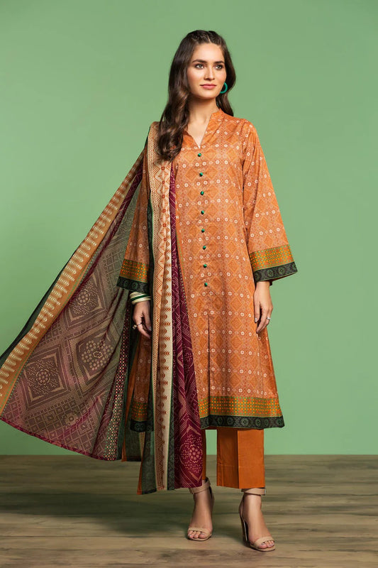 Nishat Printed Lawn 3 Piece Unstitched Dress - 42001041-R
