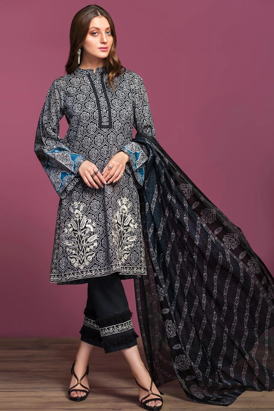 Nishat Printed Lawn 3 Piece Unstitched Dress - 42001081-R
