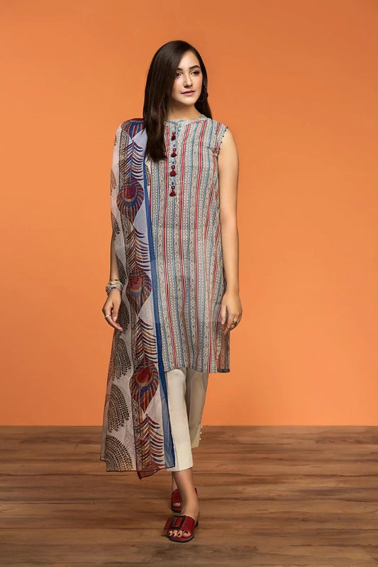 Nishat Printed Lawn 3 Piece Unstitched Dress - 42001198-R