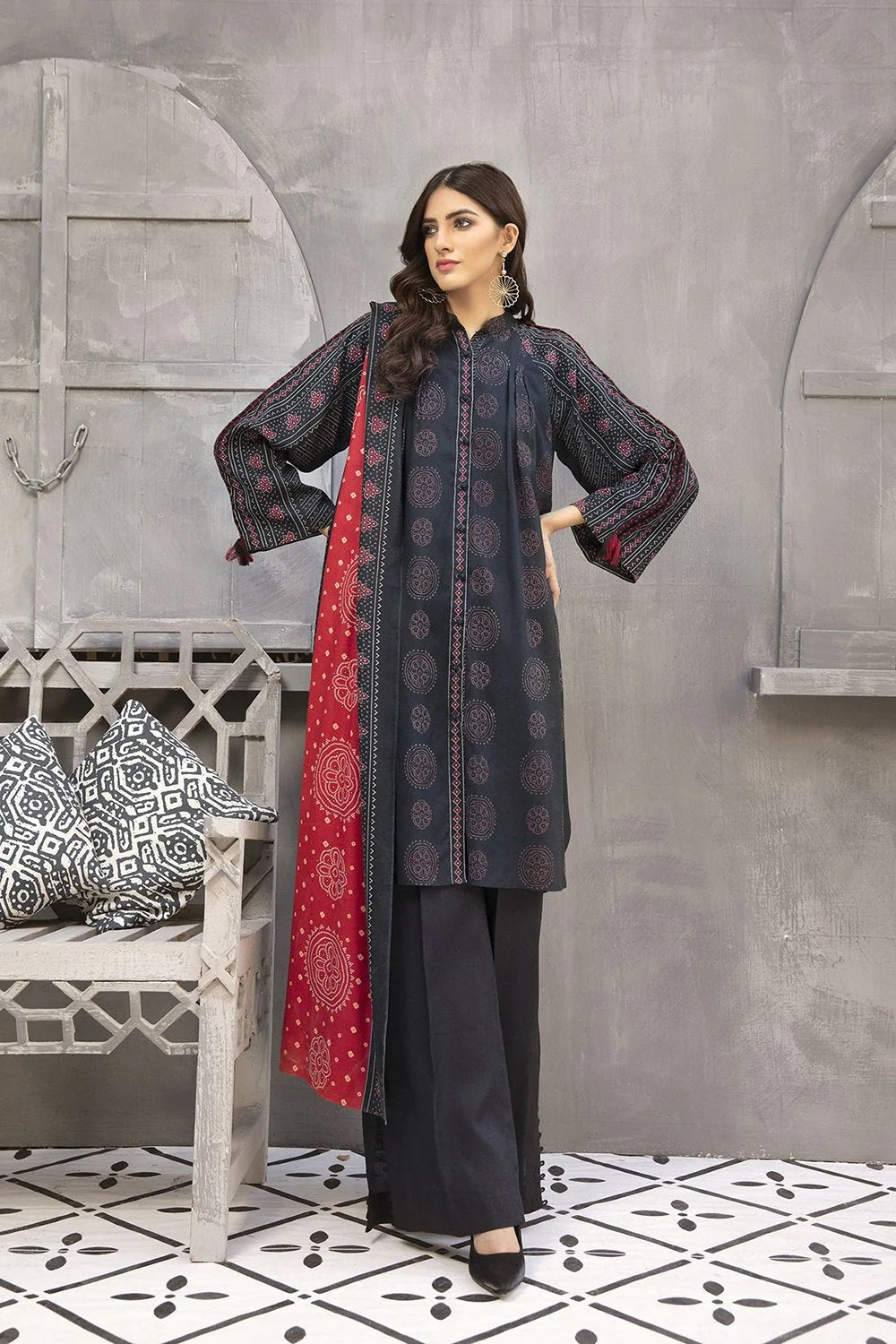 Nishat Printed Lawn 3 Piece Unstitched Dress - 42003709-R