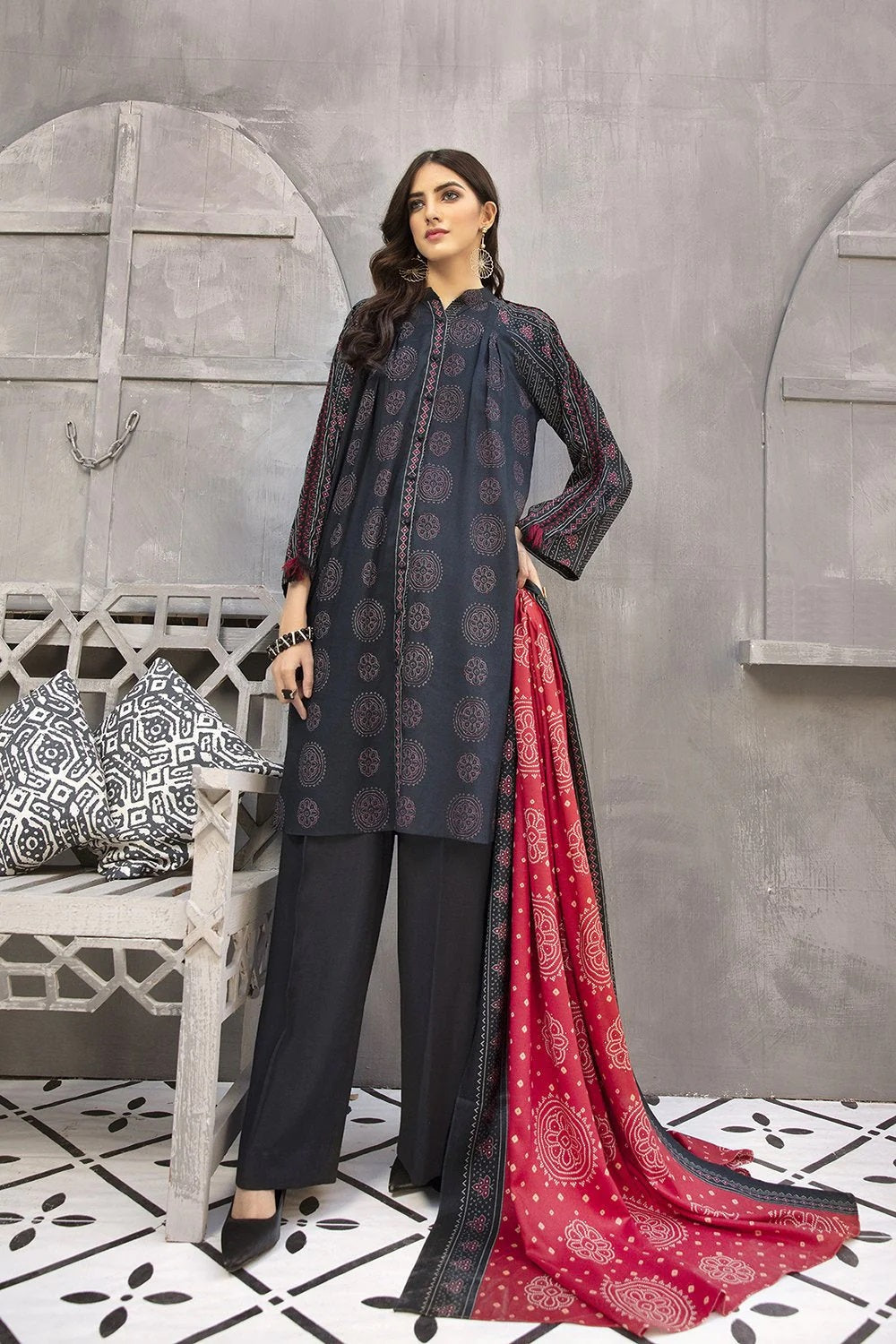 Nishat Printed Lawn 3 Piece Unstitched Dress - 42003709-R