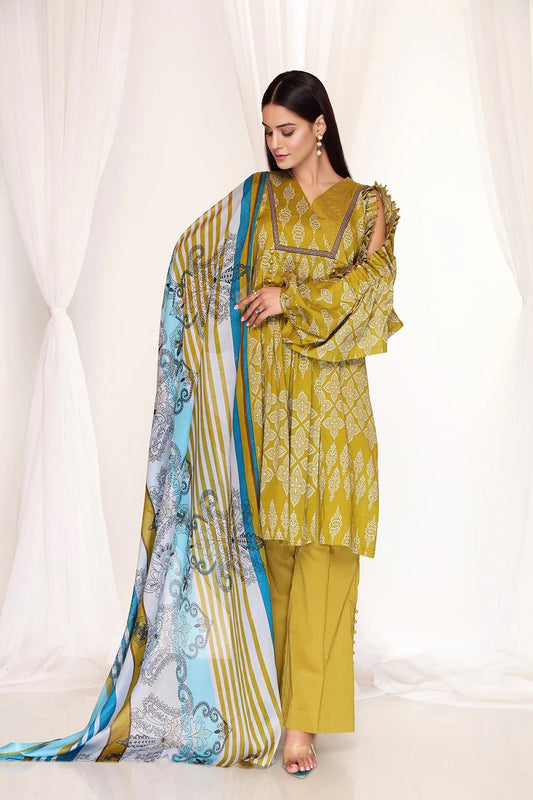 Nishat Printed Lawn 3 Piece Unstitched Dress - 42101080-R