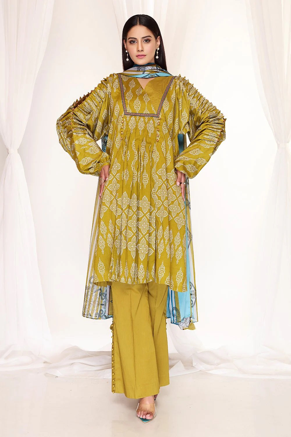 Nishat Printed Lawn 3 Piece Unstitched Dress - 42101080-R