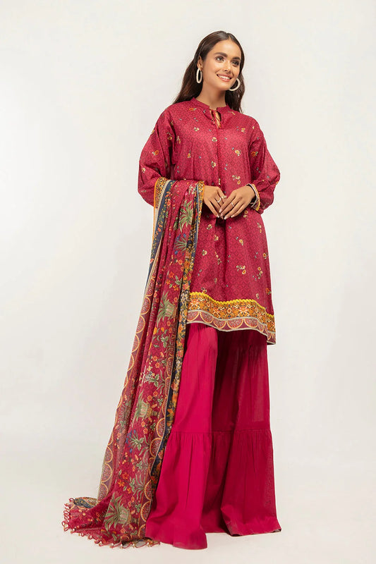 Nishat Printed Lawn 3 Piece Unstitched Dress - 42101211-R