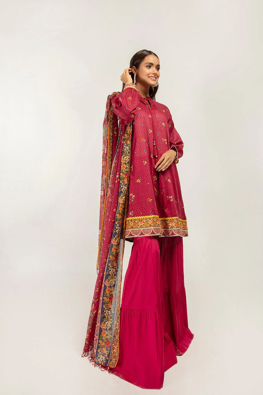 Nishat Printed Lawn 3 Piece Unstitched Dress - 42101211-R